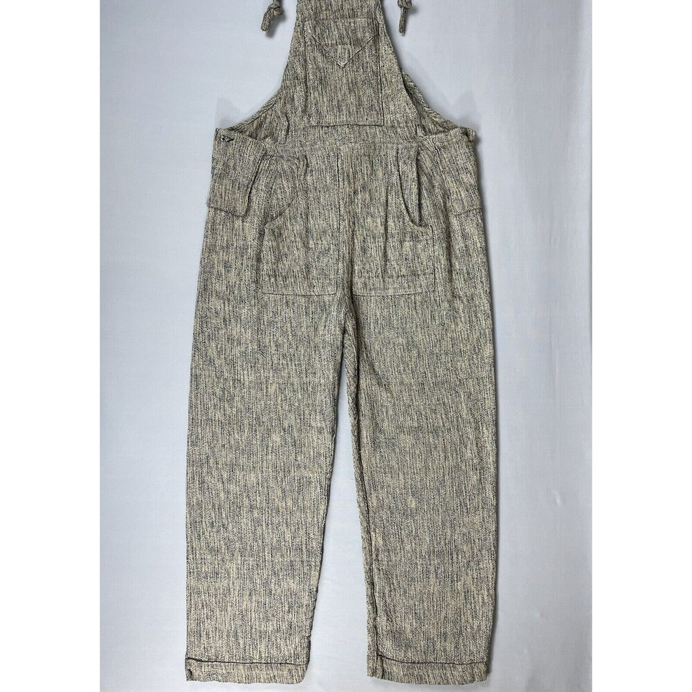 Natural Fiber Romper Overall's Women’s Medium Beige Garden Gorpcore Boho